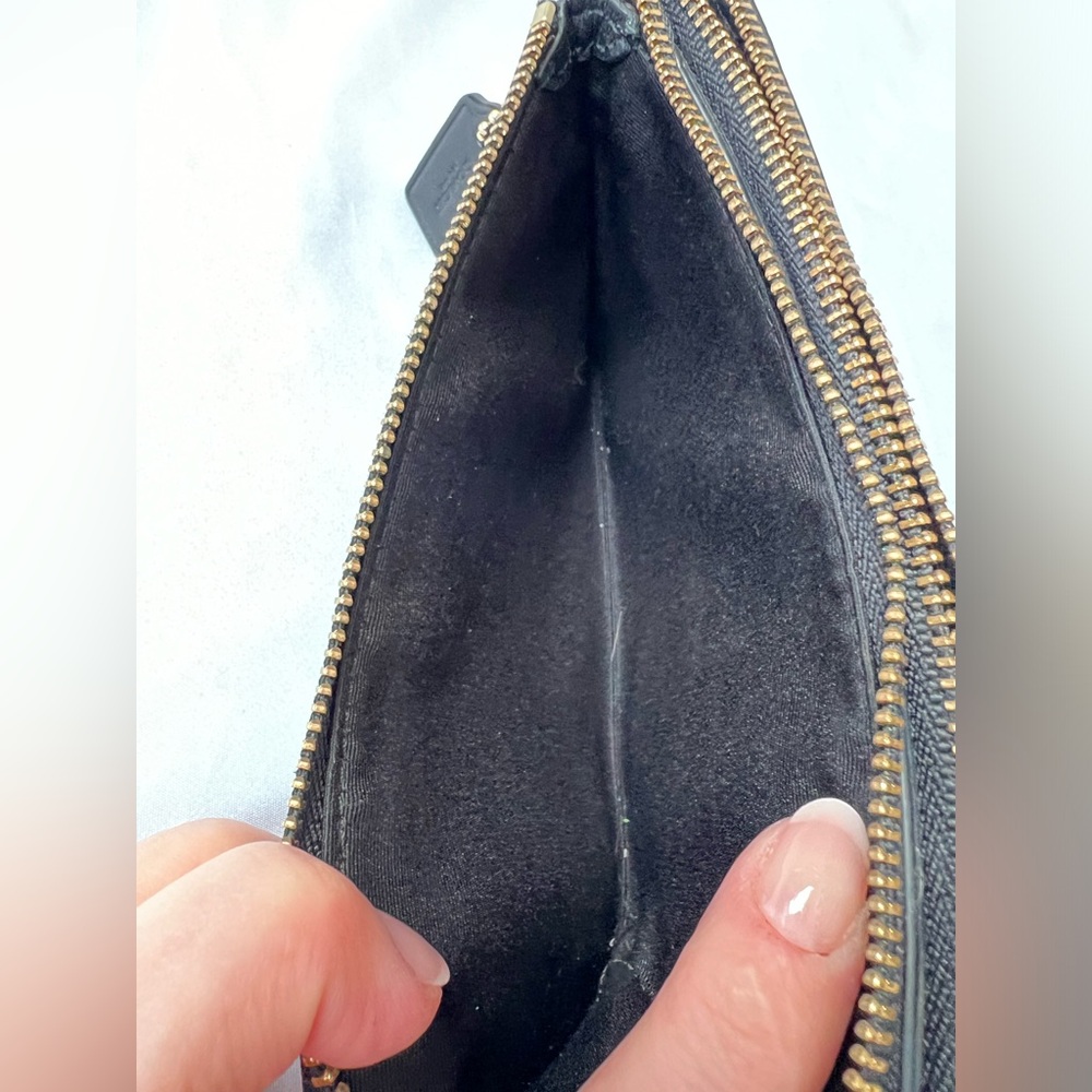 Coach Black Leather Zip Pouch - Picture 8 of 12